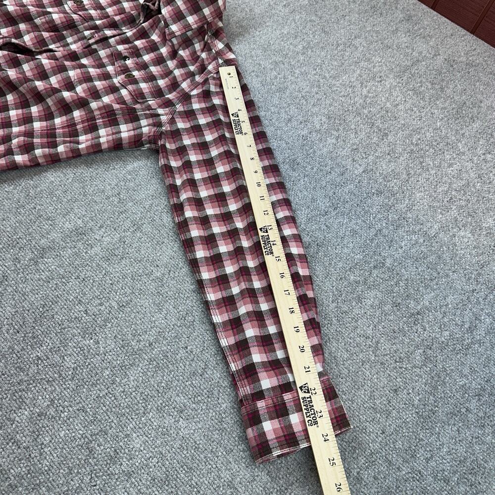 Carhartt Flannel Shirt Womens XL 16/18 Pink Plaid Button Up Workwear Outdoor - Picture 6 of 8